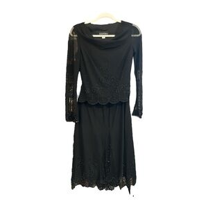 Scott McClintock Vintage Beaded Mesh Blouse/Skirt Set Made in the USA Size 4 EF1